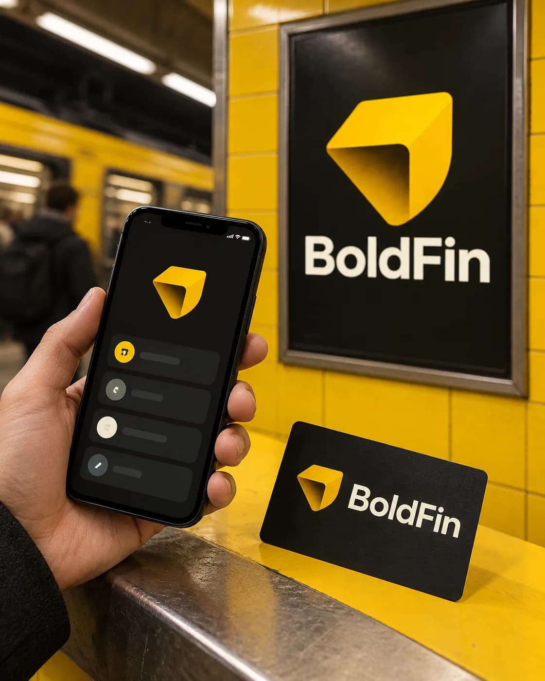Une exploration d’application sur fond jaune