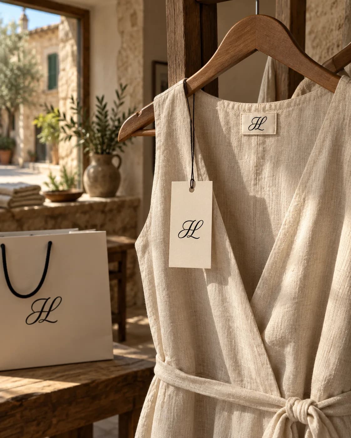 Le monogramme sur une étiquette de vêtement