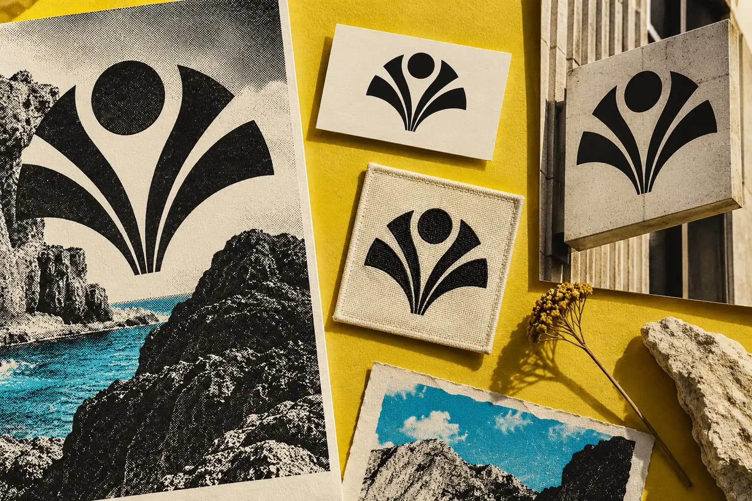 Déclinaisons d’un signe abstrait sur plusieurs supports en papier