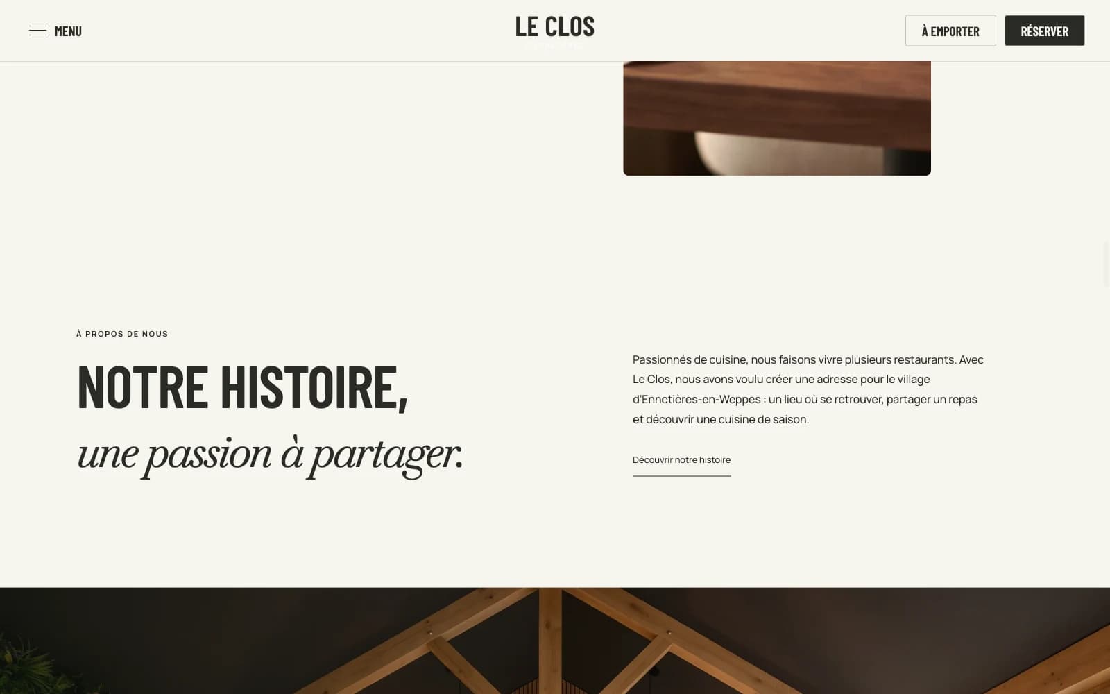 L’histoire du restaurant présentée sur le site